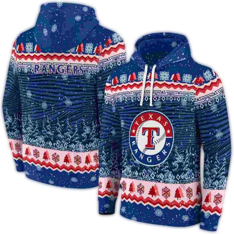 Texas Rangers Christmas Trees AOP Hoodie 1