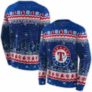 Texas Rangers Christmas Trees All-Over Print Sweatshirt