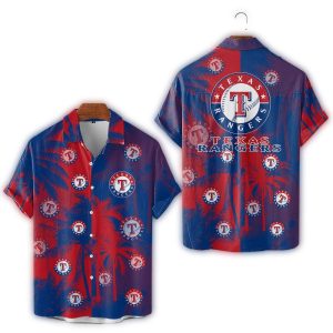 Texas Rangers Coastal Palms Hawaiian Shirt For Men - Tropical Style
