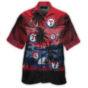 Texas Rangers Summer Hawaiian Shirt - Coconut Beach Dawn Design
