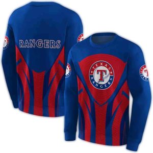 Texas Rangers Concentric Lines All-Over Print Sweatshirt