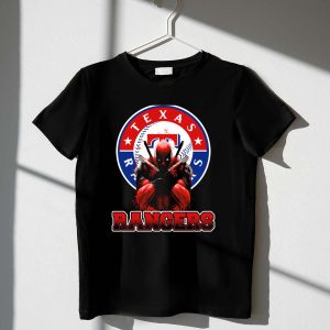 Texas Rangers Deadpool Baseball T-Shirt – Fun Crossover Design