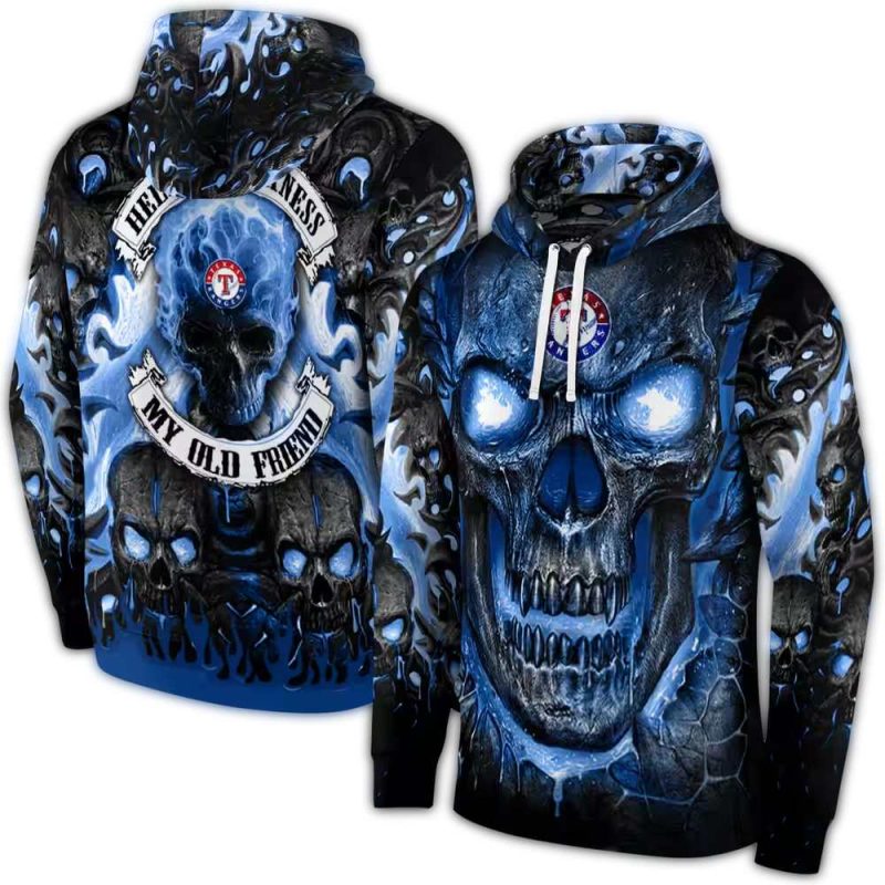 Texas Rangers Demonic Skull AOP Hoodie 1