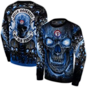 Texas Rangers Demonic Skull All-Over Print Sweatshirt