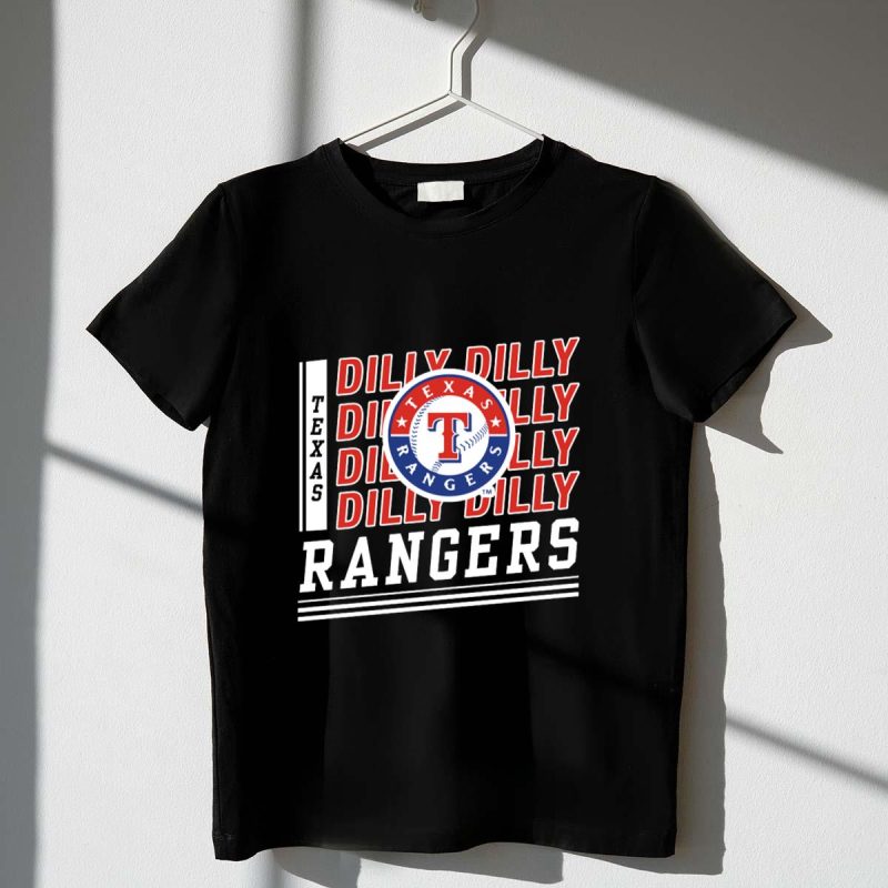 Texas Rangers Dilly Dilly Logo Pattern with Baseball T Shirt t shirt 1 1