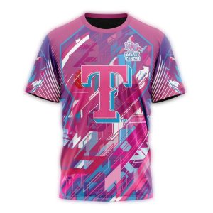 Texas Rangers Fearless Against Breast Cancer All-Over Print T-Shirt