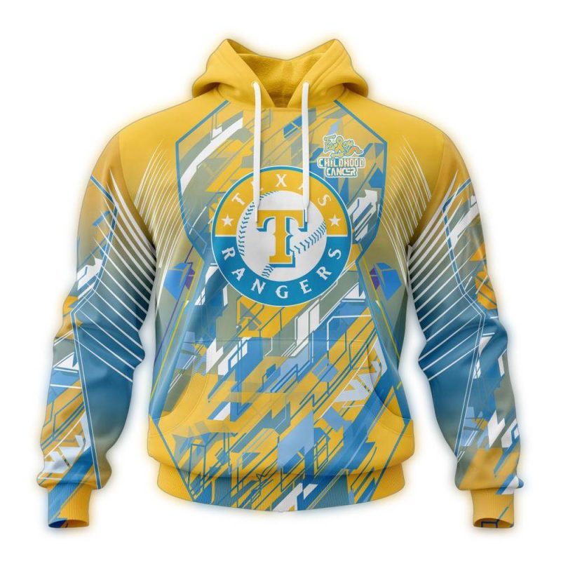 Texas Rangers Fearless Against Childhood Cancers AOP Hoodie 1