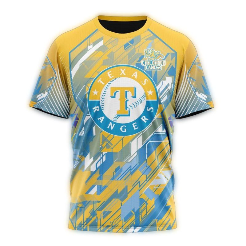 Texas Rangers Fearless Against Childhood Cancers AOP T Shirt 1