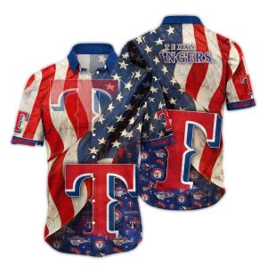 Texas Rangers 4Th Of July Hawaiian Shirt - Patriotic Flag Design