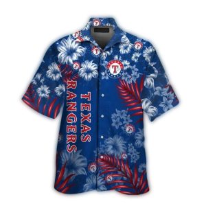 Texas Rangers Floral Hawaiian Shirt - Vibrant Flower Pattern Design