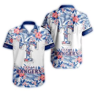 Texas Rangers Floral Summer Hawaiian Shirt For Men And Women