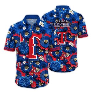 Texas Rangers Floral Blossom Hawaiian Shirt For Men And Women