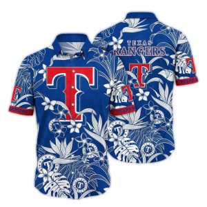 Retro Floral Texas Rangers Hawaiian Shirt For Fans