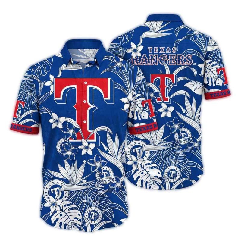 Texas Rangers Flower Floral Retro Hawaiian Shirt 1