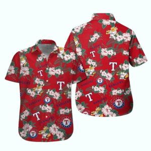Texas Rangers Floral Pattern Hawaiian Shirt For Men And Women