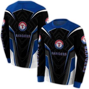 Texas Rangers Futuristic Pattern All-Over Print Sweatshirt