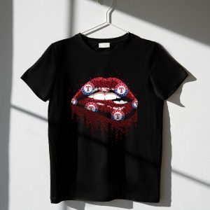 Texas Rangers Glitter Lips Fan Art Logo T-Shirt For Stylish Fans
