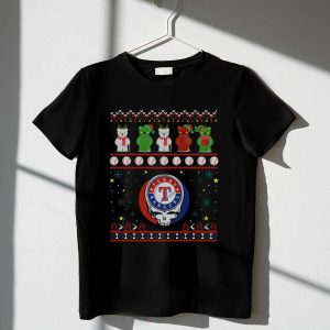 Texas Rangers Grateful Dead Bears Holiday Baseball T-Shirt For Fans