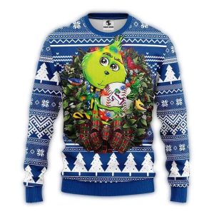 Texas Rangers Grinch Baseball Wreath Christmas Ugly Sweater