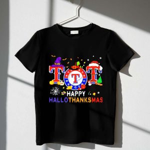 Texas Rangers Happy Hallothanksmas Holiday T-Shirt For Fans