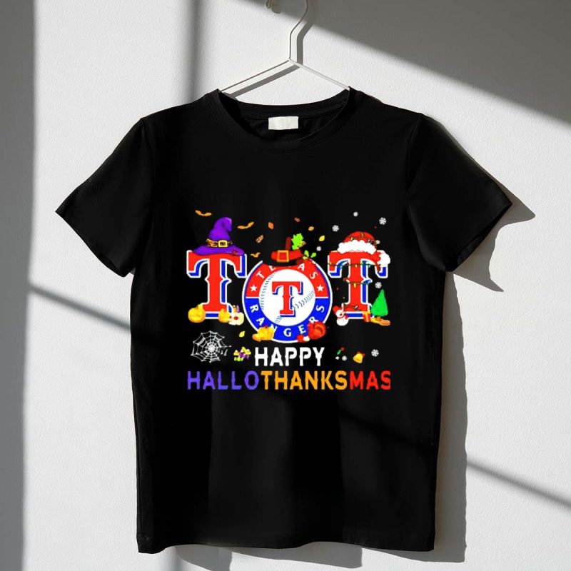 Texas Rangers Happy HalloThanksMas Holiday T Shirt t shirt 1 1