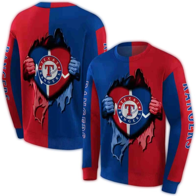 Texas Rangers Heartbeat Graphic AOP Sweatshirt 1