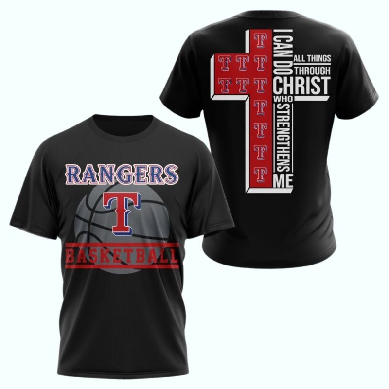 Texas Rangers I Can Do Christ All Things Through Who Strengthens Me AOP T Shirt 1