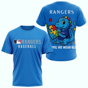 Texas Rangers In April We Wear Blue All-Over Print T-Shirt
