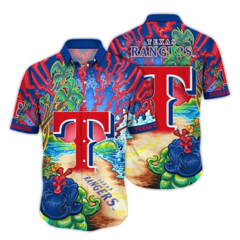 Texas Rangers Landscape Art Hawaiian Shirt 1