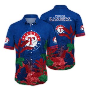 Vintage Texas Rangers Hawaiian Shirt - Retro Landscape Design