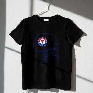 Texas Rangers Skull X-Ray Graphic T-Shirt - Unique Brain Design