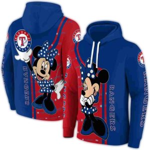 Texas Rangers Minnie Mouse All-Over Print Hoodie