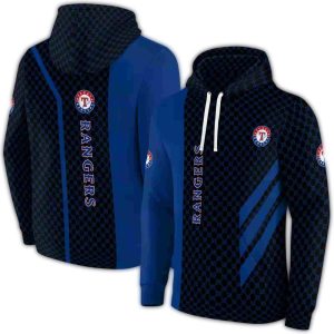 Texas Rangers Monogram Pattern All-Over Print Hoodie