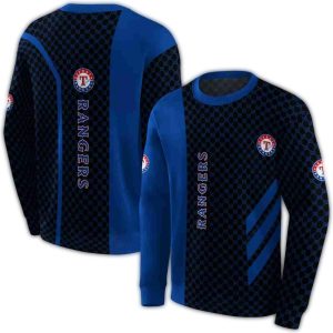 Texas Rangers Monogram Pattern All-Over Print Sweatshirt