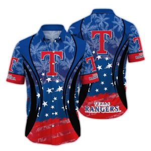 Patriotic Texas Rangers Hawaiian Shirt With Stars - Perfect Summer Wear