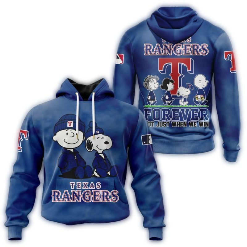 Texas Rangers Peanuts and Snoopy Christmas AOP Hoodie 1