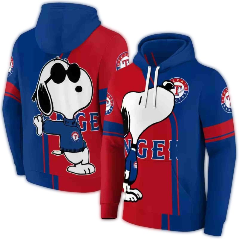Texas Rangers Playful Snoopy AOP Hoodie 1
