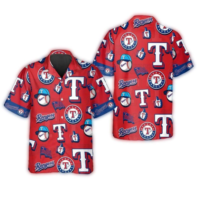 Texas Rangers Red Fan Favorites Hawaiian Shirt 1