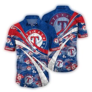 Texas Rangers Red Wave Hawaiian Shirt - Vibrant Fan Apparel