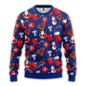 Texas Rangers Santa Stockings Ornaments Christmas Ugly Sweater