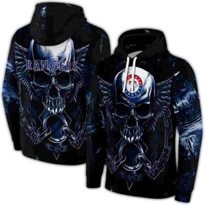 Texas Rangers Skull Artwork All-Over Print Sweatshirt
