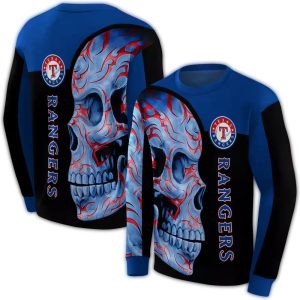 Texas Rangers Skull Motif All-Over Print Sweatshirt