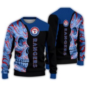Texas Rangers Skull Swirl Ugly Sweater