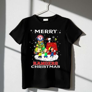 Texas Rangers Snoopy Christmas Celebration Peanuts T-Shirt For Fans