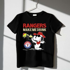 Texas Rangers Snoopy Graphic T-Shirt - Fun Drink Humor Tee