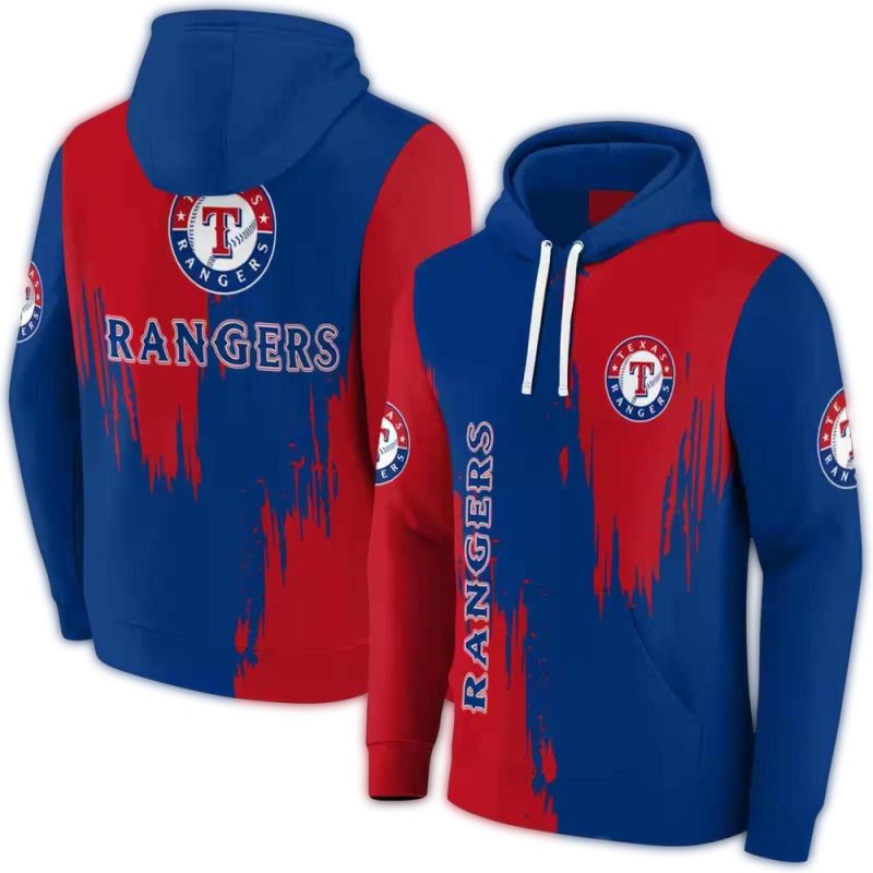Texas Rangers Splatter Effect AOP Hoodie 1