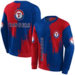 Texas Rangers Splatter Effect All-Over Print Sweatshirt