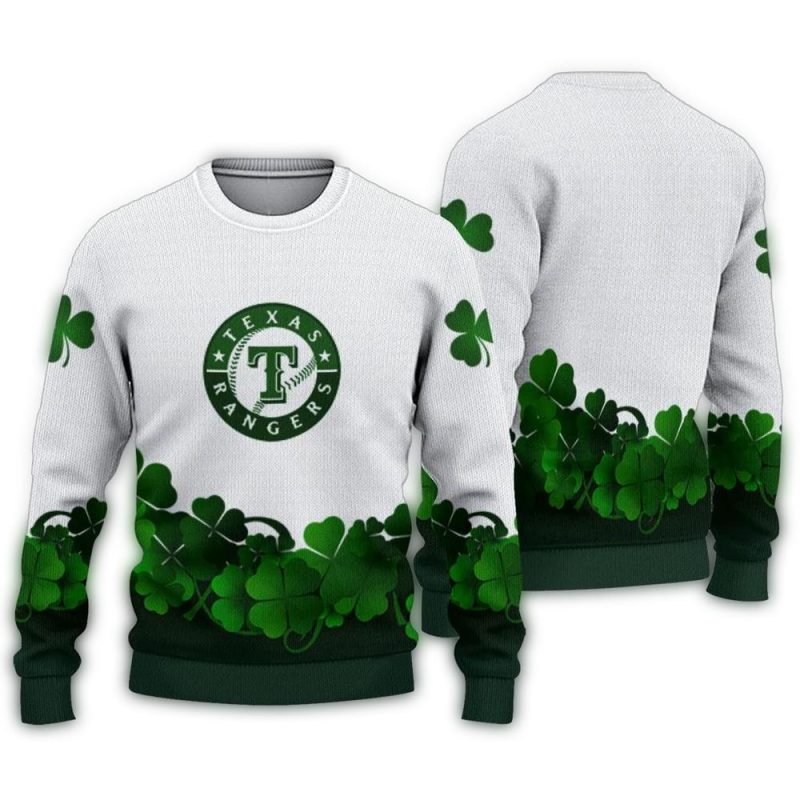 Texas Rangers St Patrick Ugly Sweater 1