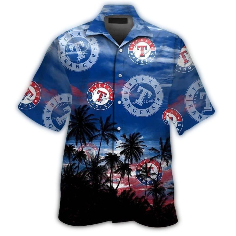Texas Rangers Sunset Beach Tropical Hawaiian Shirt 1