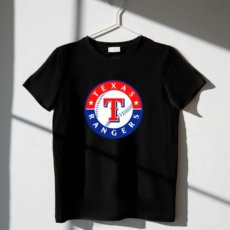 Texas Rangers T Baseball Emblem Red White Blue Stars T Shirt t shirt 1 1